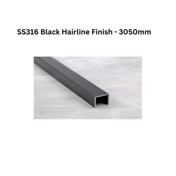 Infinity U-Profile SS316 Decorative profiles Black Hairline Finish - 3050mm