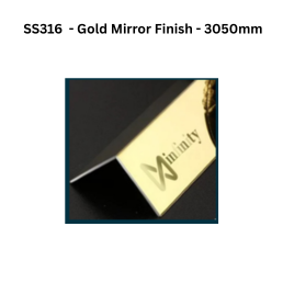 Infinity L-Profile SS316 Decorative profiles Gold Mirror Finish 3050mm