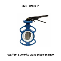 EQOfluids - "Waffer" Butterfly Valve Disco en INOX DN80 3"