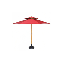 Jainsons 2.7m round double decker centre pole umbrella red
