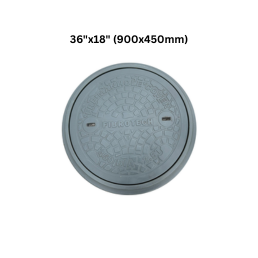 Fibrotech Manhole Cover DA GREY 36"x18" (900x450mm)