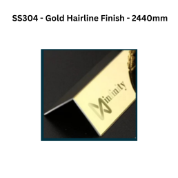 Infinity L-Profile SS304 Decorative profiles Gold Hairline Finish 2440mm