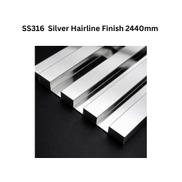 Infinity Fluted Panel SS316 Silver Hairline Finish 2440mm