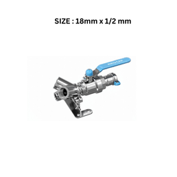 EQOinoxAР - Ball Valve + 2P Outlet + Purge 18 mm x1/2 mm
