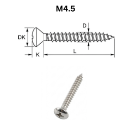 Precise Ovalc Head Chipboard Screws - M4.5 - Stainless Steel