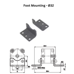 Janatics Pneumatic Foot Mounting - Ø32