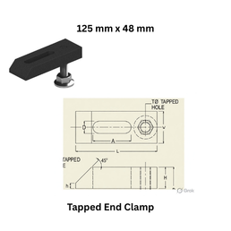Tapped End Clamp - 125 mm x 48 mm