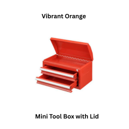 Groz Mini Tool Box with Lid Vibrant Orange