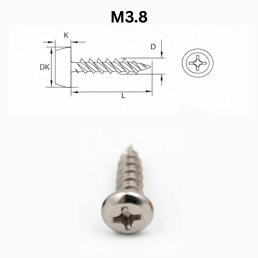 Precise Pan Framing Head Drywall Screws - M3.8 x 11 mm - Stainless Steel