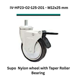 Supo Nylon wheel with Taper Roller Bearing IV-HP23-02-125-201 - M12x25 mm