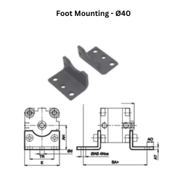 Janatics Pneumatic Foot Mounting - Ø40