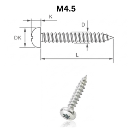 Precise Pan Head Chipboard Screws - M4.5 - Stainless Steel