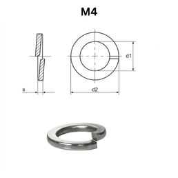 Precise DIN 127-B Spring Lock Washers - M4