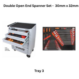 Groz Automotive Tools Kit Tray 3 - Double Open End Spanner Set - 30" (32mm)