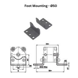 Janatics Pneumatic Foot Mounting - Ø50