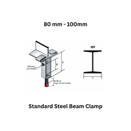 Tembo Standard Steel Beam Clamp 80 mm - 100mm