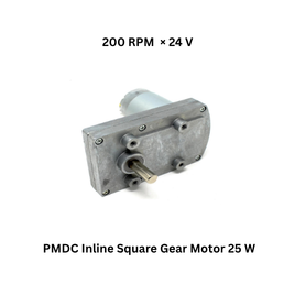 Sumit Engineering Works PMDC Inline Square Gear Motor 25 W - 200 RPM × 24 V