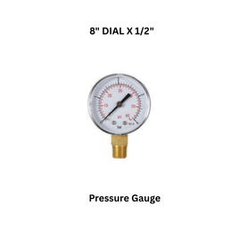 Luthra Pneumsys Pressure Gauge - 8" DIAL X 1/2"
