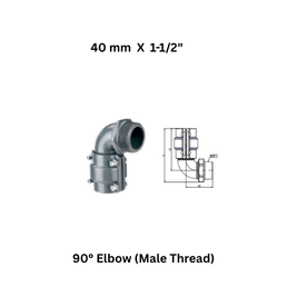 AirPipe 90° Elbow (Male Thread) - 40 mm X 1-1/2"