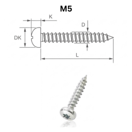 Precise Pan Head Chipboard Screws - M5.0 - Stainless Steel