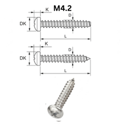 Precise DIN 7982 CSK Head Tapping Screws - M4.2 - Stainless Steel
