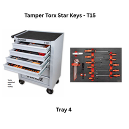 Groz Universal Tool Kit Tray 4 - Tamper Torx Star Keys - T15