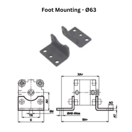 Janatics Pneumatic Foot Mounting - Ø63