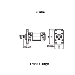 Janatics Pneumatic Front Flange - 32 mm