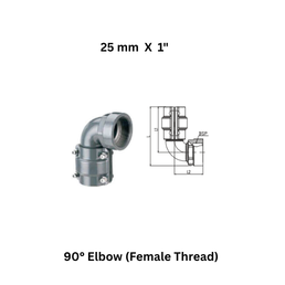 AirPipe 90° Elbow (Female Thread) - 25 mm X 1"