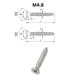 Precise DIN 7981 Pan Head Tapping Screws - M4.8 - Stainless Steel