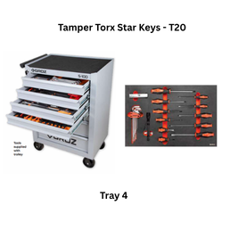 Groz Universal Tool Kit Tray 4 - Tamper Torx Star Keys - T20