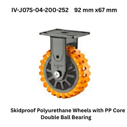 Supo Skidproof Polyurethane Wheels with PP Core Double Ball Bearing IV-J07S-04-200-252 92 mm x67 mm