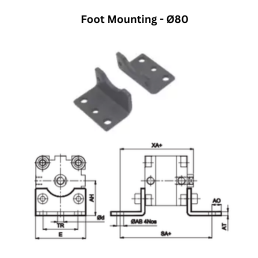 Janatics Pneumatic Foot Mounting - Ø80