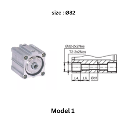 Janatics Pneumatic Aircylinder Model 1- Counter bore and thread on both sides - 32Ø