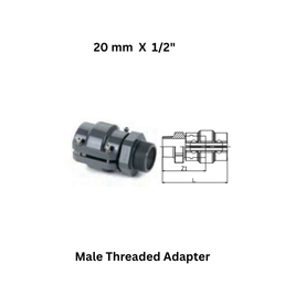 AirPipe Male Threaded Adapter - 20 mm X 1/2"
