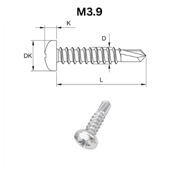 Precise DIN 7504 MΗ Self Drilling Screws - M3.90 - Stainless Steel