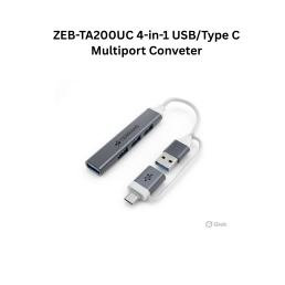 Zebronics TA200UC 4-in-1 USB/Type C Multiport Conveter