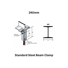 Tembo Standard Steel Beam Clamp 240mm
