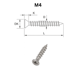 Precise Double Flat Head Chipboard Screws - M4.0 - Stainless Steel