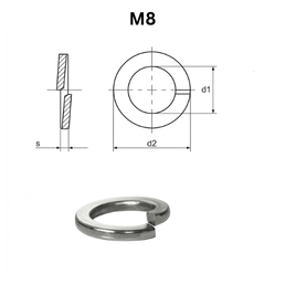 Precise DIN 127-B Spring Lock Washers - M8
