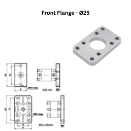 Janatics Pneumatic Front Flange - Ø25