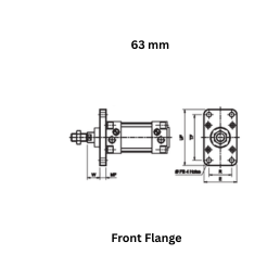 Janatics Pneumatic Front Flange - 63 mm