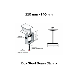 Tembo Box Steel Beam Clamp 120 mm - 140mm