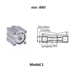 Janatics Pneumatic Aircylinder Model 1- Counter bore and thread on both sides - 80Ø