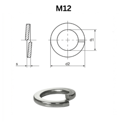 Precise DIN 127-B Spring Lock Washers - M12