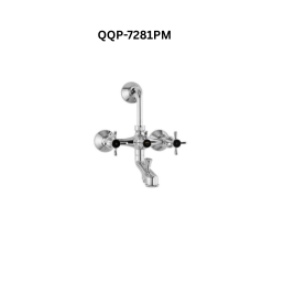 Jaquar Wall Mixer 3-in-1 System with Provision for both Hand Shower and Overhead Shower with 115mm Long Bend Pipe, Connecting Legs & Wall Flange (without Hand & Overhead Shower)