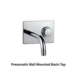 Jaquar Pressmatic Wall Mounted Basin Tap (Auto Closing) with Wall Flange (Square)
