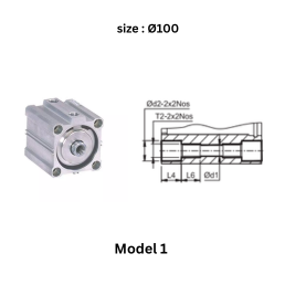 Janatics Pneumatic Aircylinder Model 1- Counter bore and thread on both sides - 100Ø
