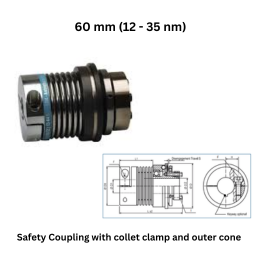 KBK Safety Coupling with collet clamp and outer cone - 60 mm (12 - 35 nm)