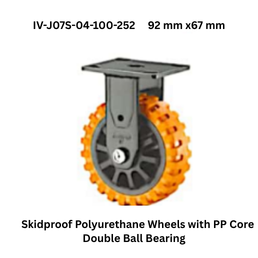 Supo Skidproof Polyurethane Wheels with PP Core Double Ball Bearing IV-J07S-04-100-252 92 mm x67 mm